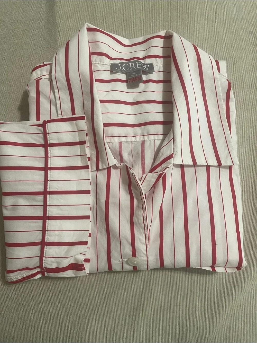 Red & White Striped Pajama Set - Classic Two-Piece XL